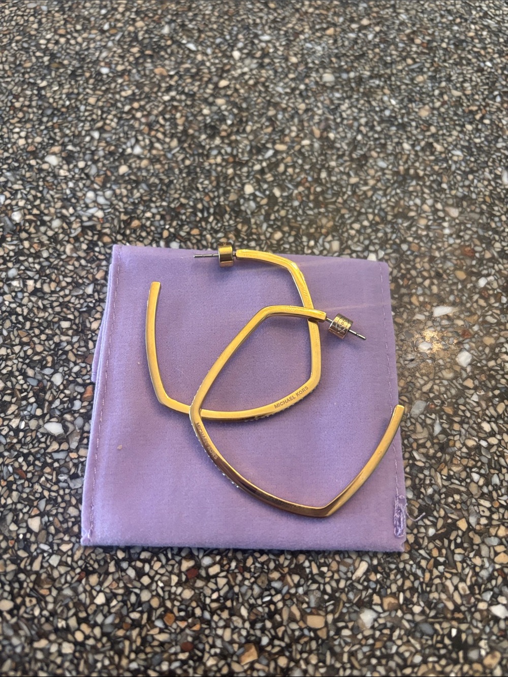 Michael Kors Gold Slim Hoops MKJ4592 - Picture 2 of 3